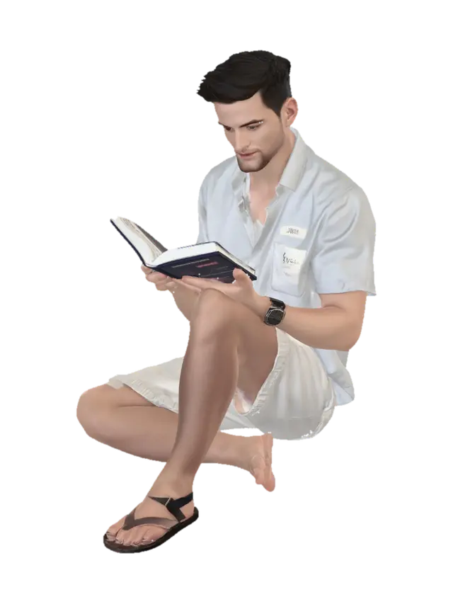 caucasian people. real body proportions. not oversized head. photorealistic.… - Summertime 3D model, vytvořený pomocí AI