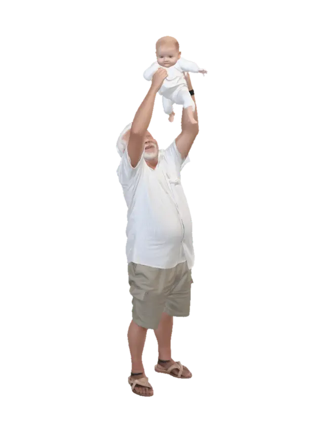 caucasian people. real body proportions. not oversized head. photorealistic.… - Holding 3D model, vytvořený pomocí AI