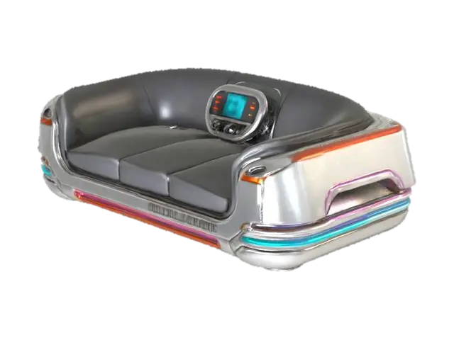 Retro sci-fi couch 3D model, vytvořený pomocí AI