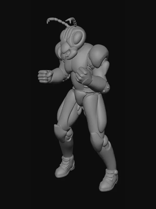 3D model for Blue Armored Space Warrior