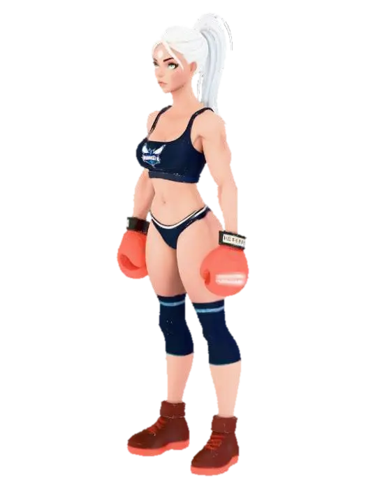 Boxing Warrior 3D model, vytvořený pomocí AI