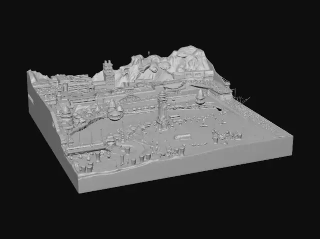 3D model for Riverside Ghat with Clock Tower