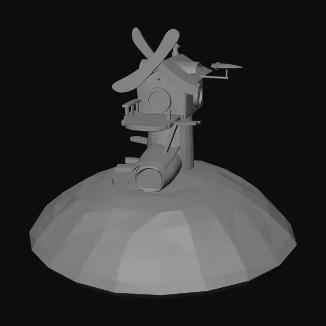 3D model for Whimsical Birdhouse on a Painted Globe
