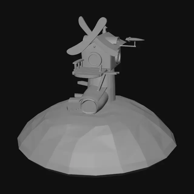 3D model for Whimsical Birdhouse on a Painted Globe