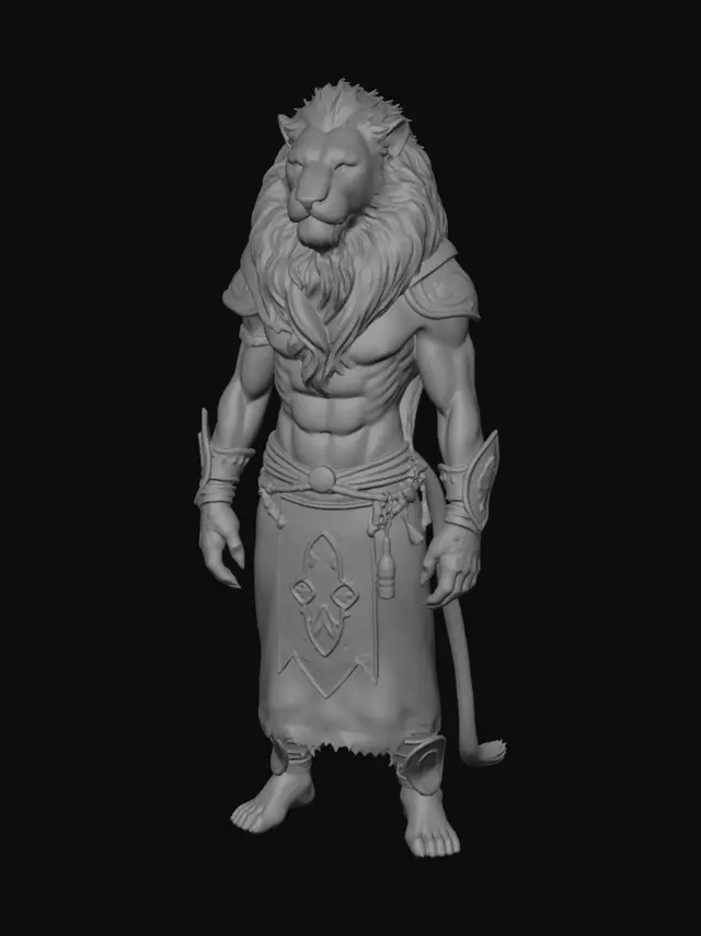 3D model for un personnage moitier lion moitier humain