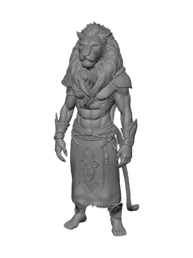 3D model for un personnage moitier lion moitier humain