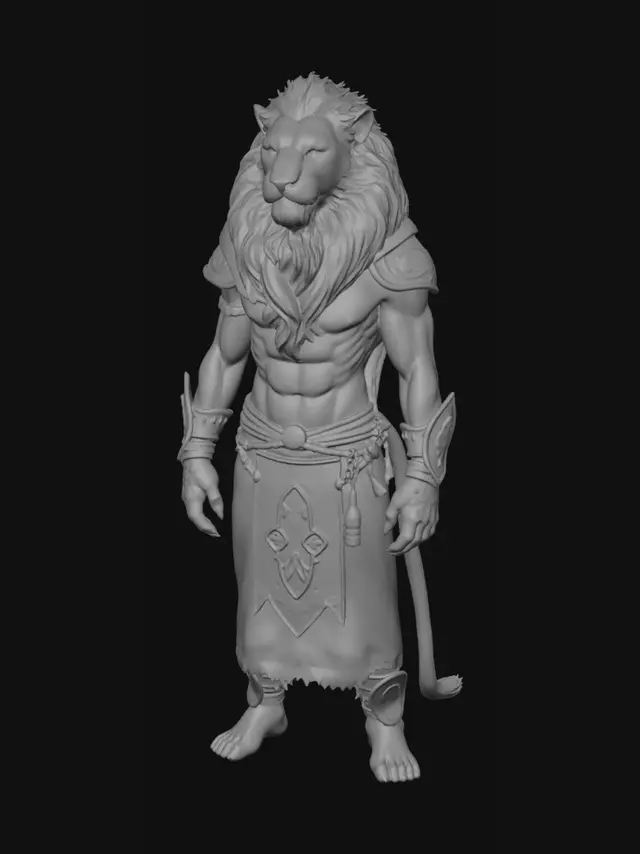 3D model for un personnage moitier lion moitier humain