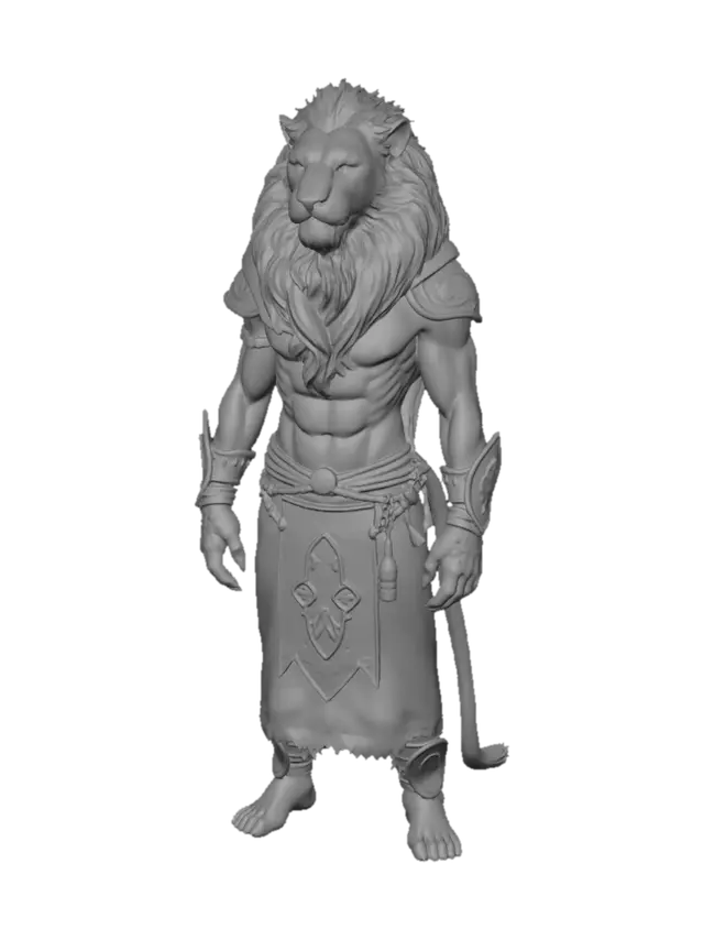 3D model for un personnage moitier lion moitier humain