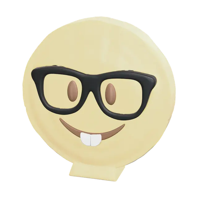 Nerd Emoji With Finger 3D model, vytvořený pomocí AI