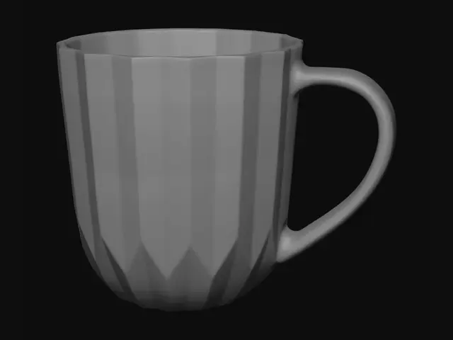3D model for Faceted White Ceramic Mug
