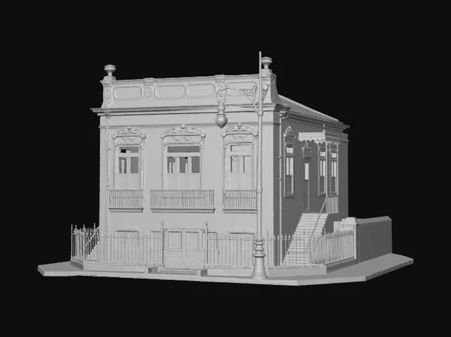 3D model for Green Shuttered Corner House