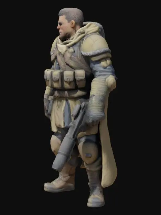 3D model for trench crusade new antioch soldier with rifle 32mm scale