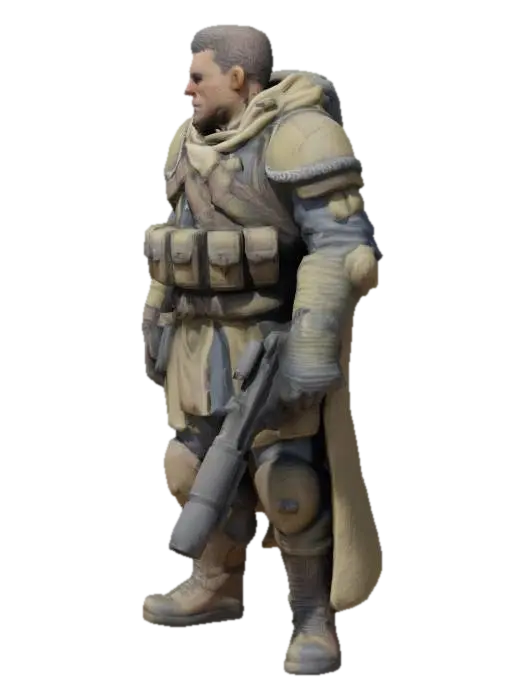 3D model for trench crusade new antioch soldier with rifle 32mm scale