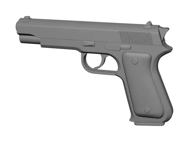 3D model for Modern Gun Drawing