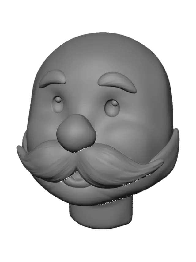 3D model for Jolly Grandpa with White Mustache