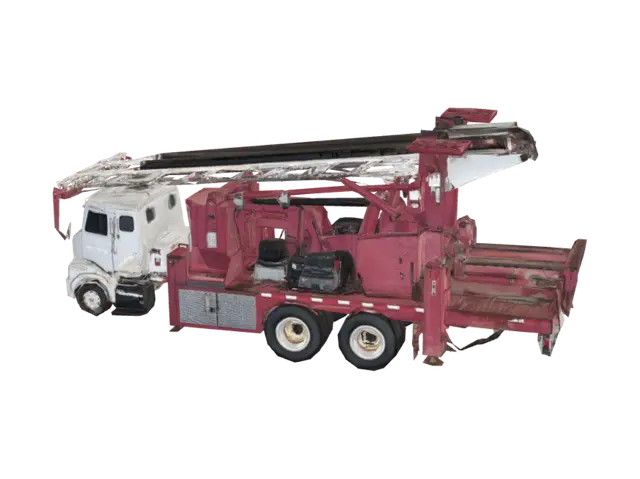 3D model for Rusty Red Crane Truck