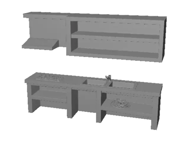 3D model for Modular Kitchen Layout