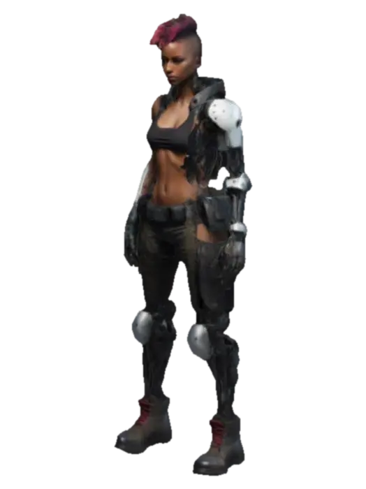 Modello 3D Cyber Warrior - Mohawk, generato dall’IA