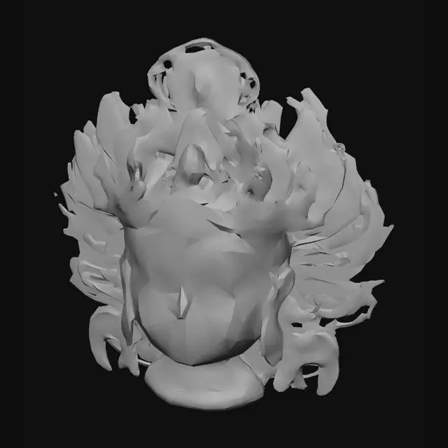 3D model for A high golden crown of Khmer Apsara dancer, with carved patterns and inlays of some colorful jewels, realistic HD textures