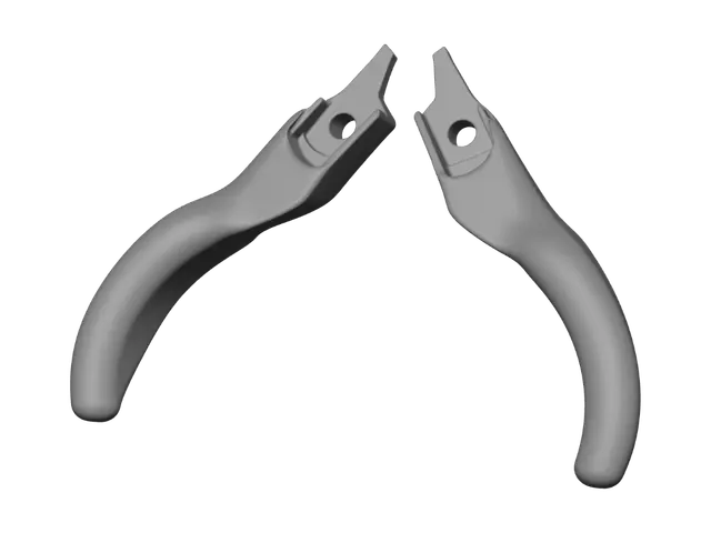 3D model for Pair of black curved forked handles