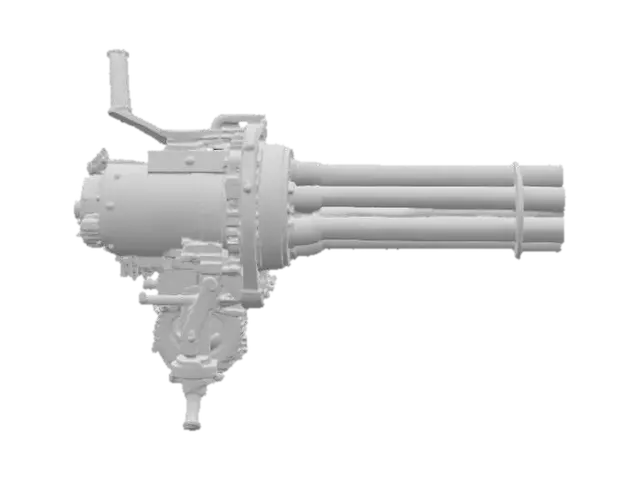 3D model for Antique Gatling Gun, #PBR#