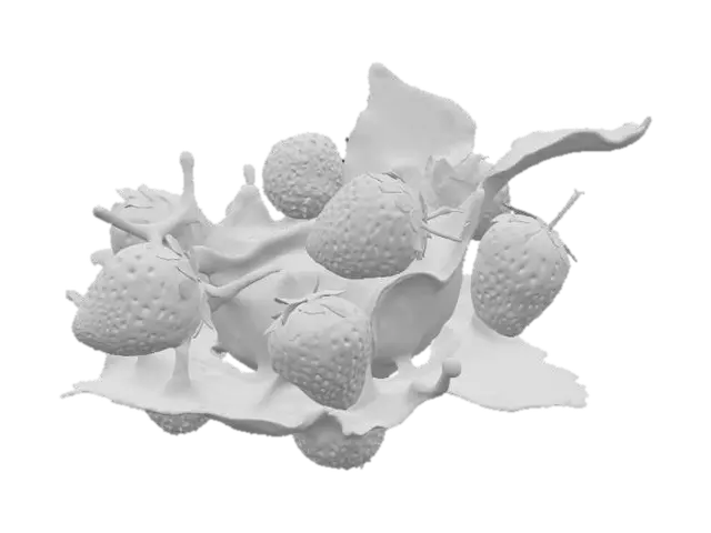 3D model for Strawberry Splash, #food#