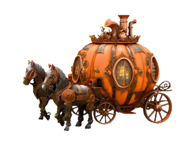 Steampunk Pumpkin Carriage, #Halloween2025# 3D model, vytvořený pomocí AI