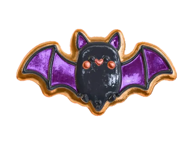 Bat Cookie Delight, #Halloween2025# - Treats 3D model, vytvořený pomocí AI