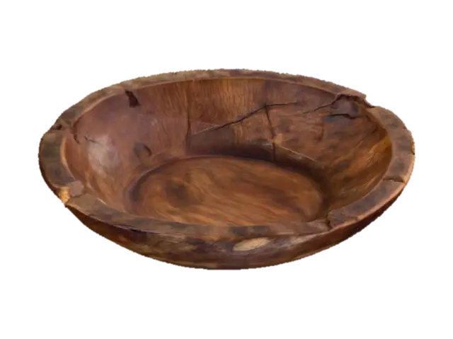 Rustic Wooden Bowl - Handcrafted 3D model, vytvořený pomocí AI