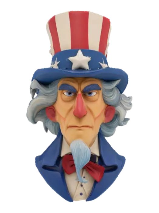Patriotic Personification, #SketchTo3D# 3D model, vytvořený pomocí AI