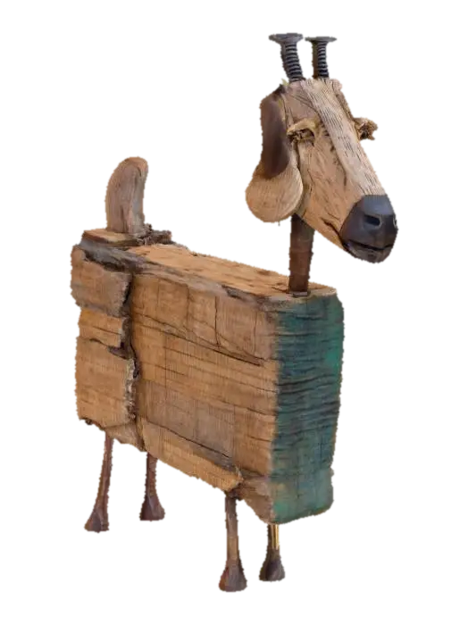 Driftwood Goat 3D model, vytvořený pomocí AI