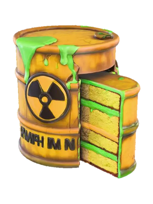 Toxic Treat, #food# - Nuclear 3D model, vytvořený pomocí AI