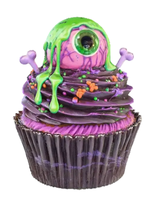 Eye-Popping Cupcake, #Halloween2025# - Sweets 3D model, vytvořený pomocí AI