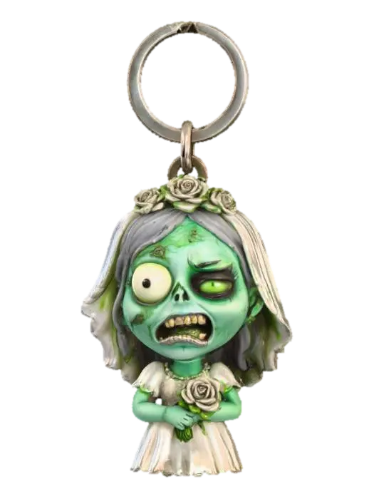 Zombie Bride Keychain, #Halloween2025# 3D model, vytvořený pomocí AI