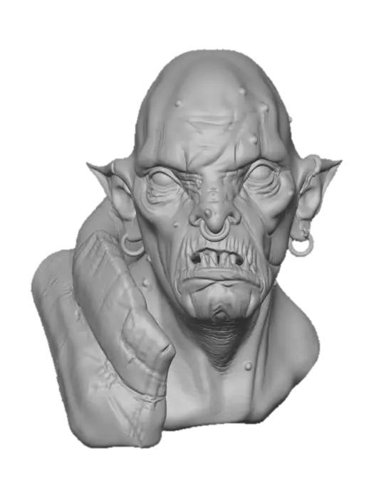 3D model for Orc Warrior Bust