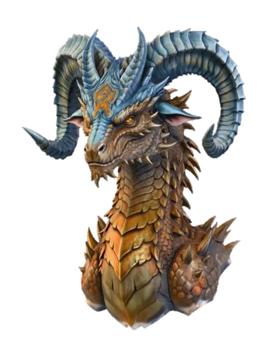 Ancient Dragonlord - Warriors 3D model, vytvořený pomocí AI