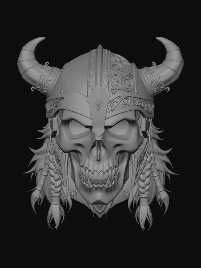 3D model for Crimson Skull of the Horned Warlord