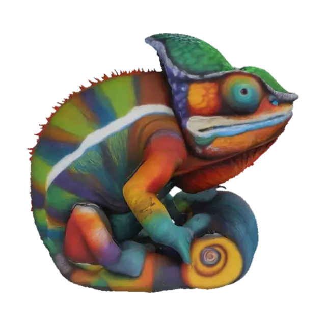 3D model for Colorful Chameleon, #SketchTo3D#