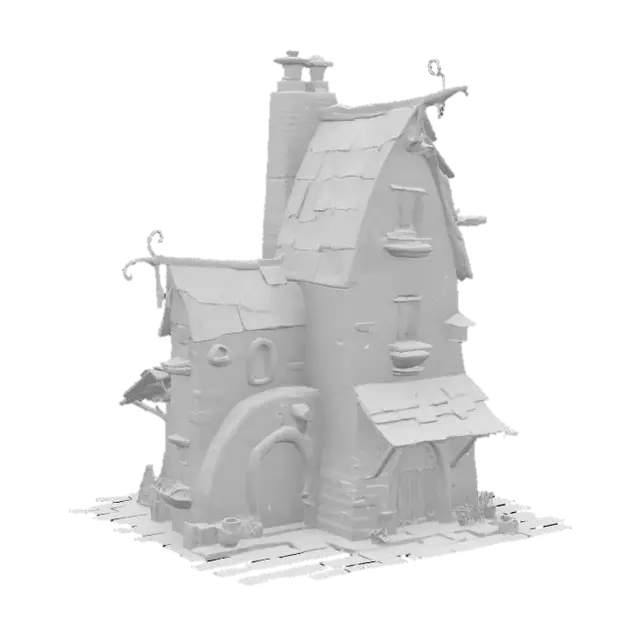 3D model for Whimsical Cottage, #SketchTo3D#