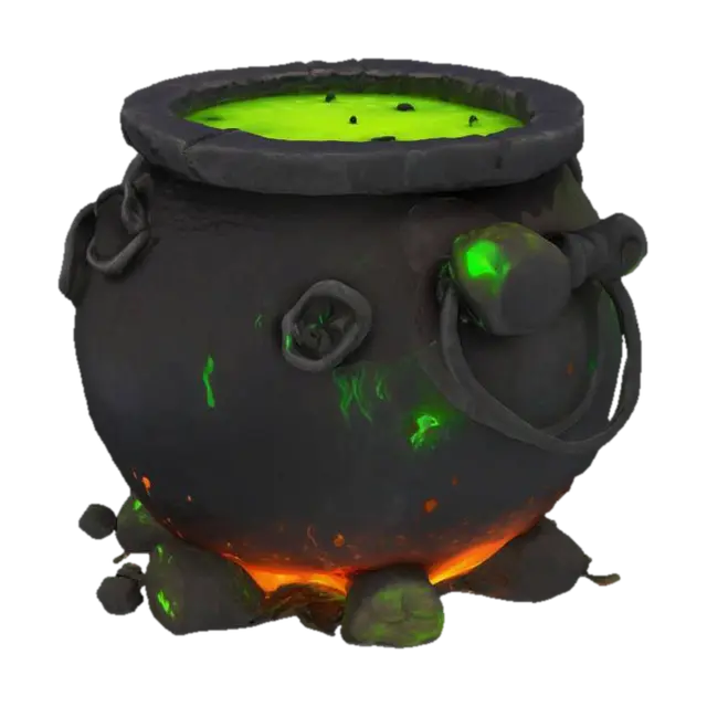 Witch's Brew Cauldron 3D model, vytvořený pomocí AI