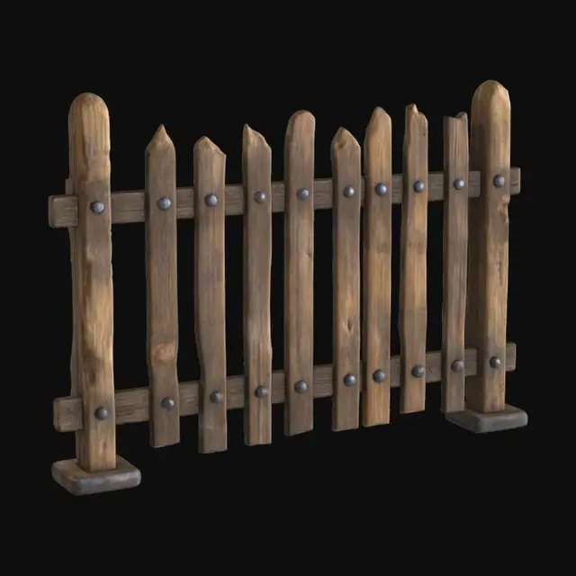 3D model for Weathered Wooden Fence
