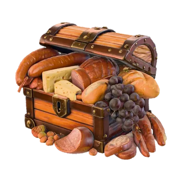 Treasure Feast, #food# 3D model, vytvořený pomocí AI
