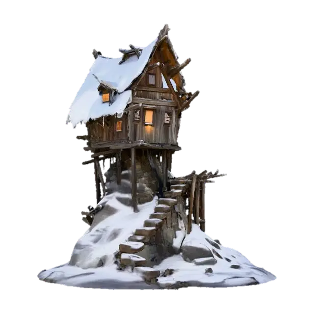 Frozen Retreat 3D model, vytvořený pomocí AI