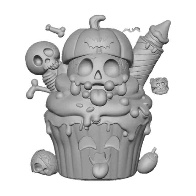 3D model for Spooky Cupcake Surprise, #Halloween2025#