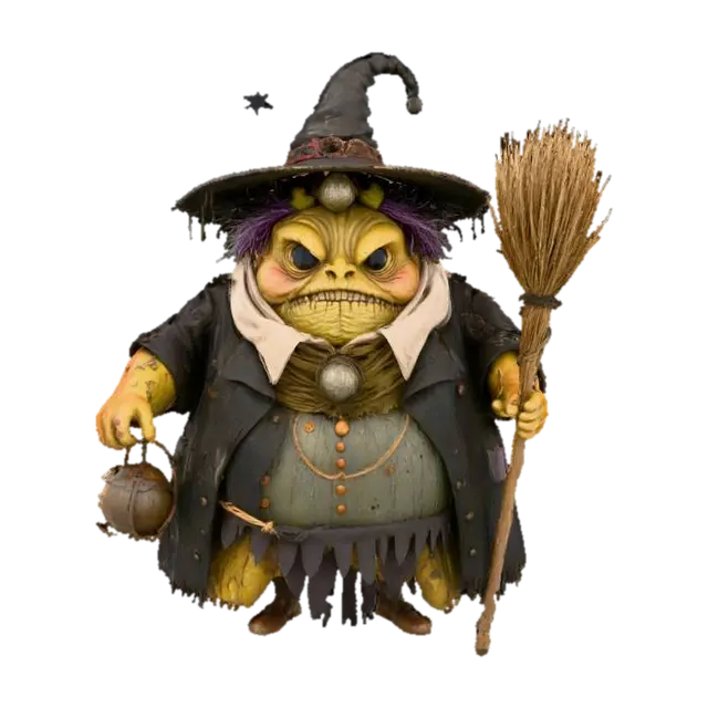 Witchy Toad Adventurer, #Halloween2025# 3D model, vytvořený pomocí AI