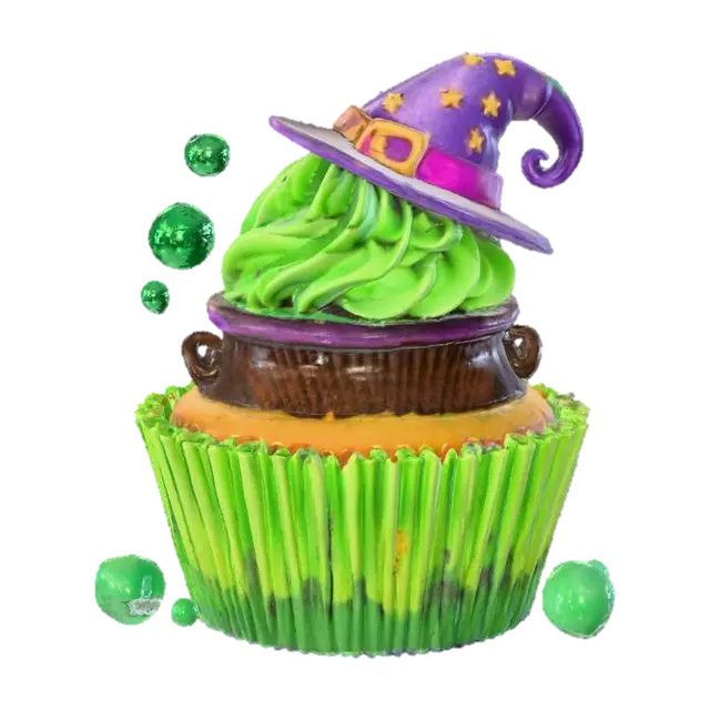 Witchy Cupcake Cauldron, #Halloween2025# 3D model, vytvořený pomocí AI