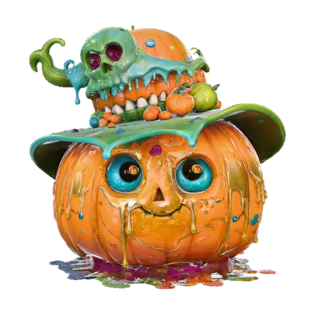 3D model for Pumpkin Skelly Hat, #Halloween2025#