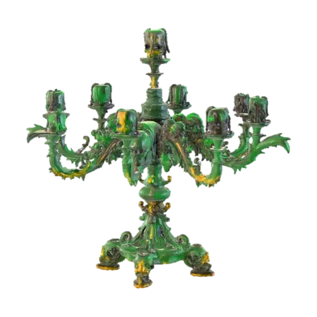 Haunted Candelabra, #Halloween2025# - Acid 3D model, vytvořený pomocí AI