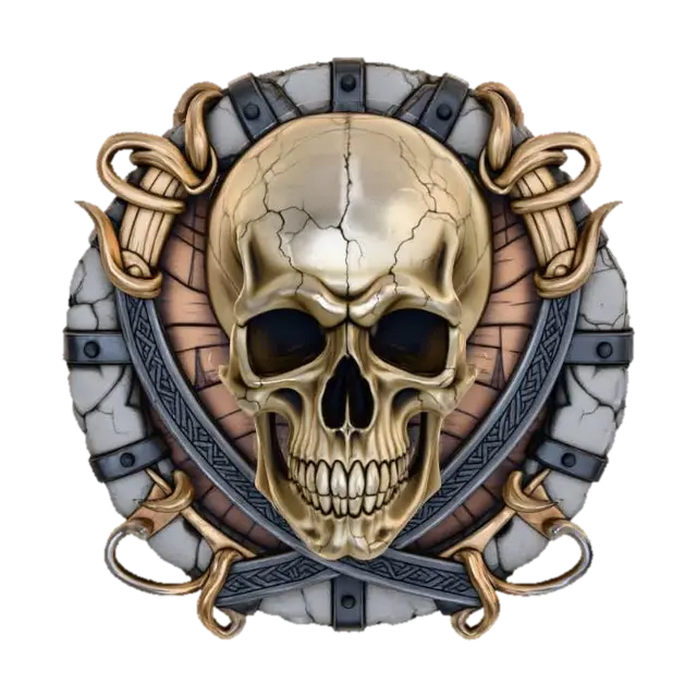 3D model for Skull and Swords Emblem, #Halloween2025#