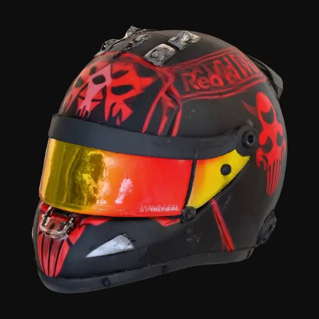 3D model for Red Skull Racing Helmet